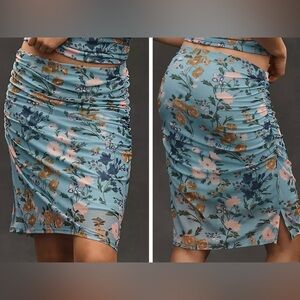 Anthropologie Printed Mesh Knee-Length Skirt, Size S